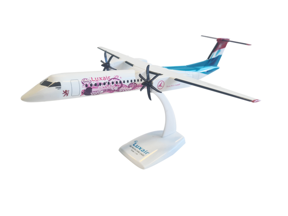 Luxair De Havilland Canada Dash 8 Q400 'Pink October' 1/100 Model