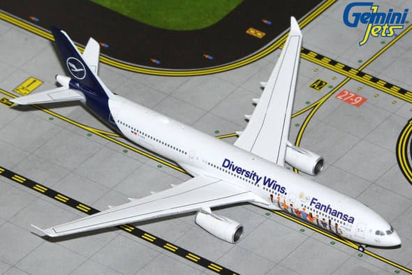 GeminiJets Lufthansa Airbus A330-300 D-AIKQ Fanhansa Diversity Wins Livery 1/400 GJDLH2191