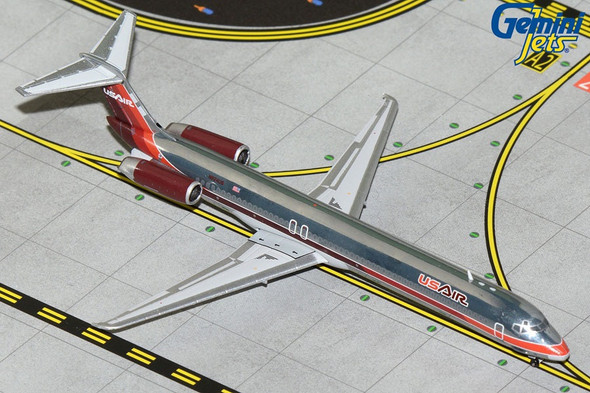 GeminiJets US Air McDonnell MD-80 N824Us 1980'S Livery Triple Red/Polished 1/400 GJUSA1163