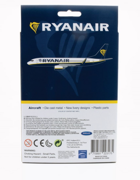 Ryanair Boeing 737 Diecast Model Plane Toy