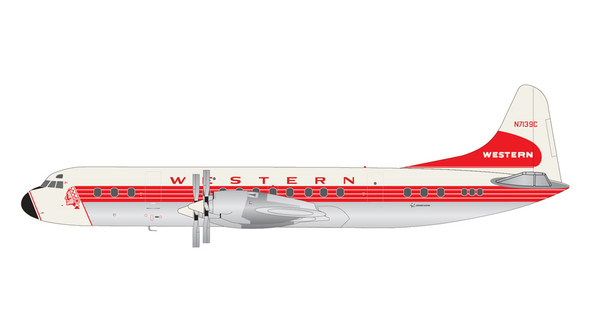 GeminiJets Western Airlines L-188A Electra N7139C 1959 Livery Polished Belly 1/200 G2WAL1031