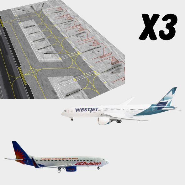 Jet2 and WestJet Starter set with a mat 1/400 scale model planes