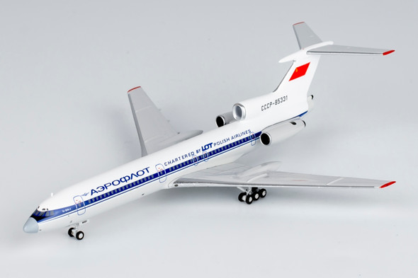 NG Models Aeroflot (LOT - Polish Airlines / Polskie Linie Lotnicze) Tu-154B-2 CCCP-85331 with "Chartered by LOT Polish Airlines" banner 1/400 54017