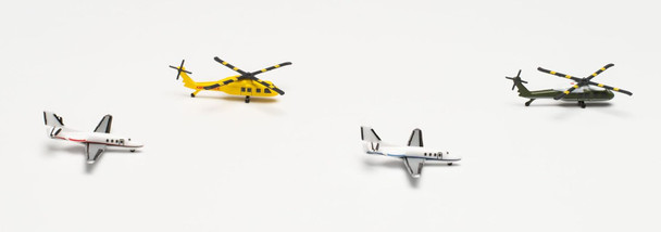 Herpa Helicopter and Bizjet set (2+2) 1/500 535939