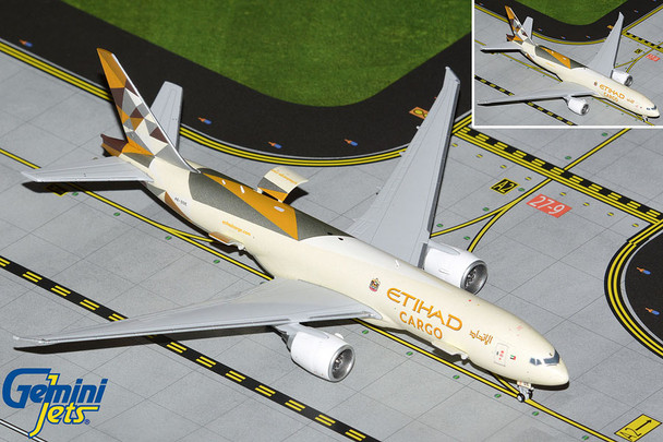 GeminiJets Etihad Cargo Boeing 777F Interactive Series A6-DDE 1/400