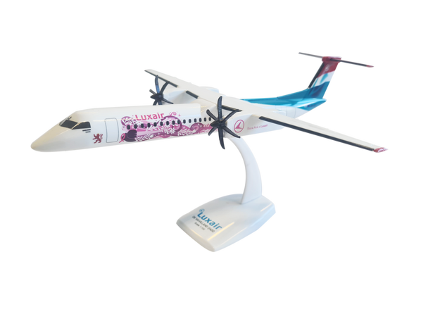 Luxair De Havilland Canada Dash 8 Q400 'Pink October' 1/100 Model