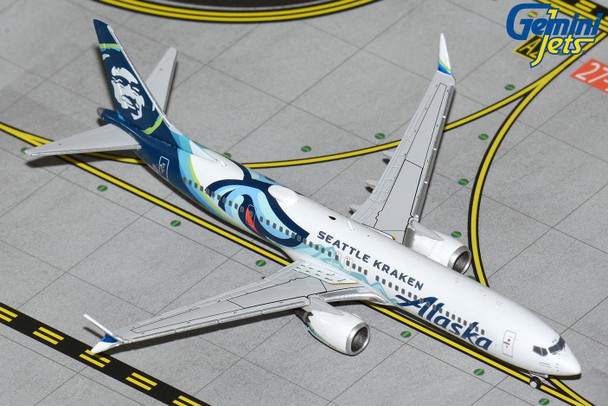 GeminiJets Alaska Airlines Boeing 737Max9 N915AK "Seattle Kraken" Livery 1/400 GJASA2189