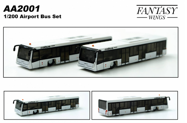 Fantasy Wings Airport Passenger Swissport Airport Bus (pack of 2) 1/200 AA2005