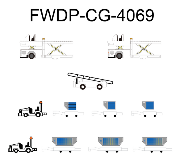 Fantasy Wings Blank Cargo Set (Dollies and Container) 1/400 FWDP-CG-4069