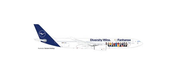 Herpa Lufthansa Airbus A330 Fanhansa – Diversity Wins - D-AIKQ 1/500 537216