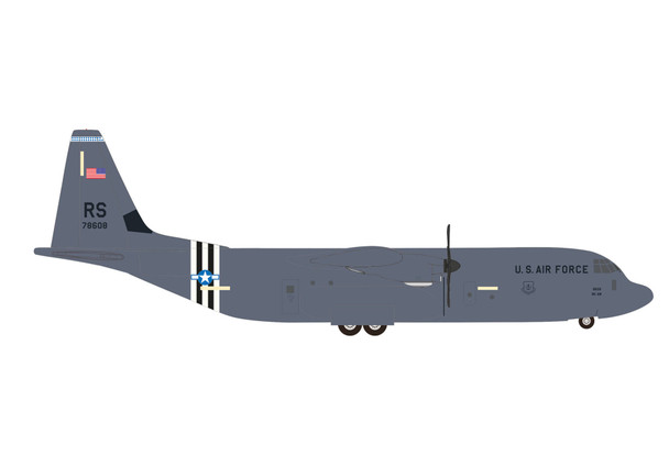 Herpa U.S. Air Force Lockheed Martin C-130J-30 Super Hercules – 37th Airlift Squadron, Ramstein Air Base 1/500 537452