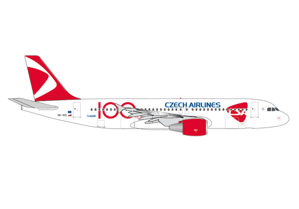 Herpa CSA Czech Airlines Airbus A320 "100 Years" OK-IOO 1/500 537667