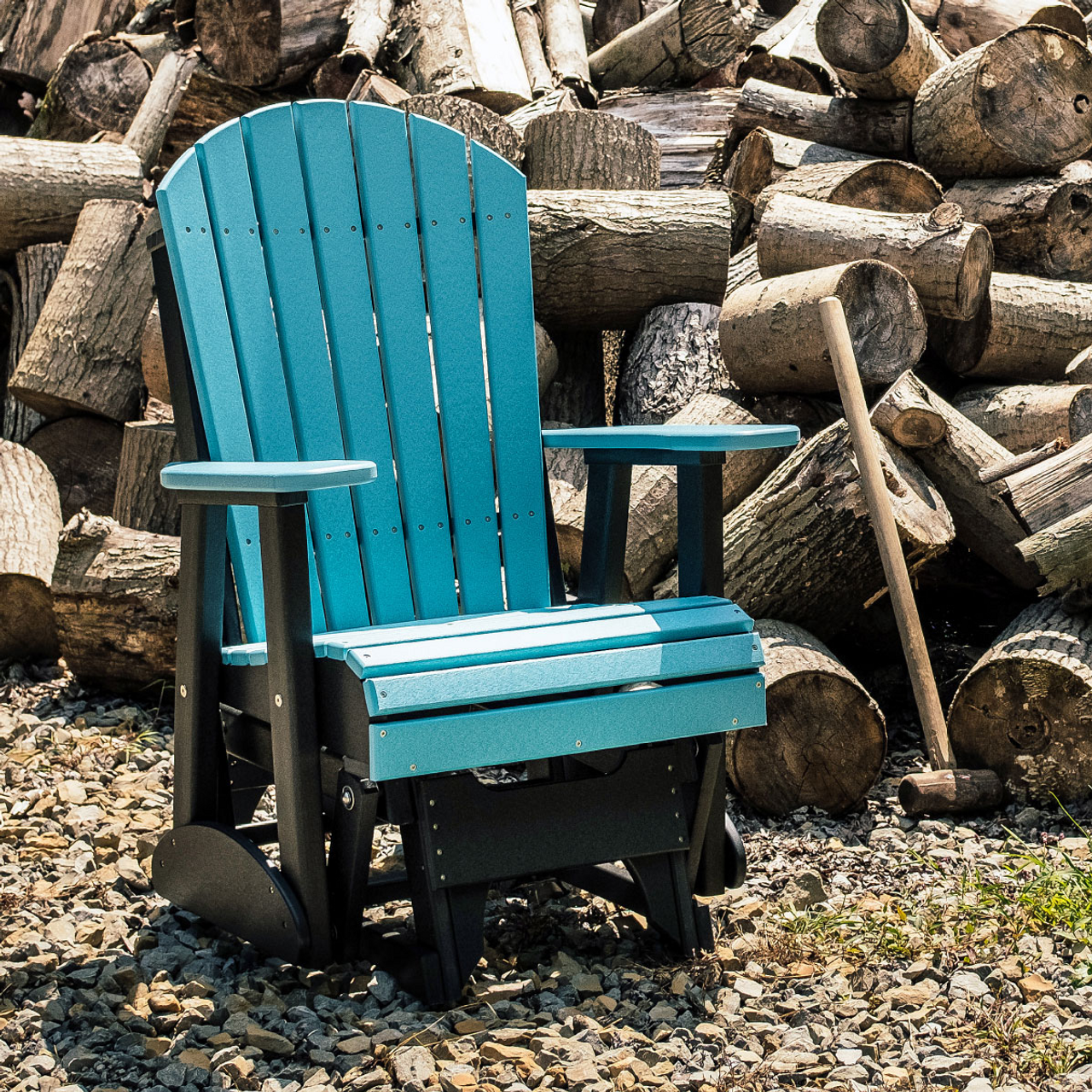 LuxCraft 2 ft. Recycled Plastic Adirondack Glider Chair
