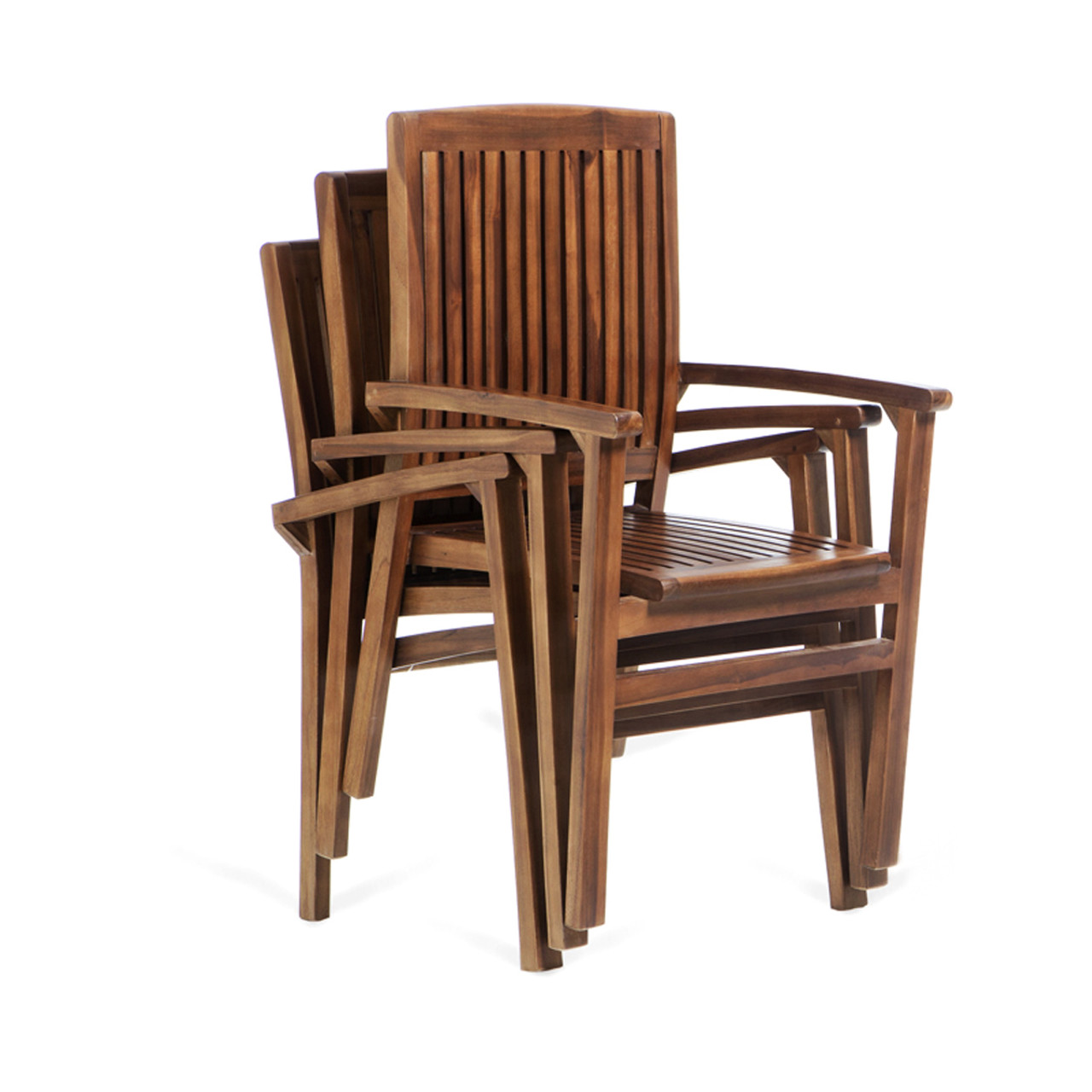 All Things Cedar 9-Piece Twin Butterfly Leaf Teak Extension Table Folding Chair Set