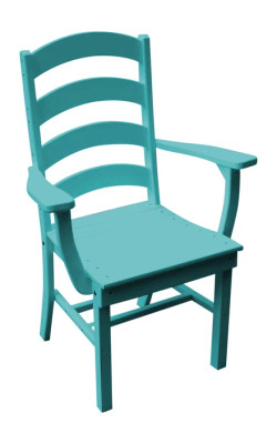 A&L Poly Recycled Plastic Ladderback Dining Chair with Arms