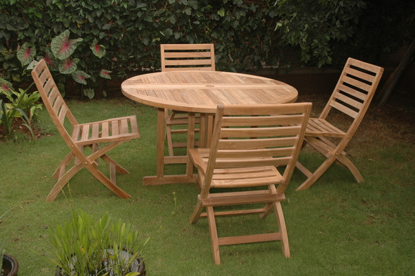 Anderson Teak Andrew Butterfly Folding 5-pieces Dining Set