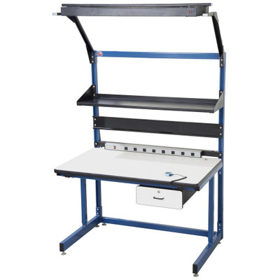 PROLINE 60 in. x 30 in. Cantilever Work Bench with Plastic Laminate Surface in Blue, Bench in a Box