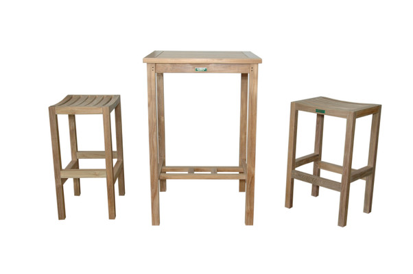 Anderson Teak Bahama Montego 3-Pieces Square Bar Set