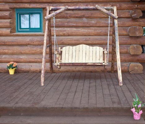 Glacier Country Collection Hand Crafted Lodgepole Pine Lawn Swing w/ "A" Frame