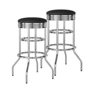 TRINITY | 30" Swivel Stool | Assembled 2-Pack | Chrome