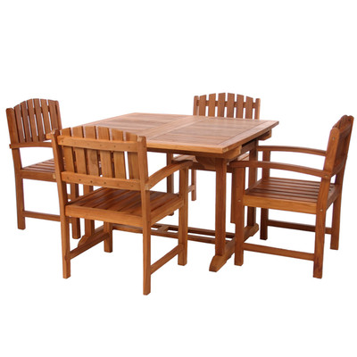 All Things Cedar 5-Piece Butterfly Extension Table Dining Chair Set with Cushions - Cedar