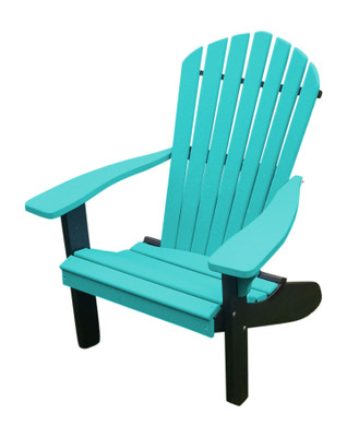 A&L Furniture Poly Fanback Adirondack Chair w/Black Frame