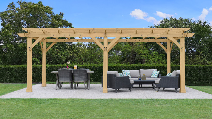 Yardistry 10 x 22 Meridian Cedar Wood Pergola