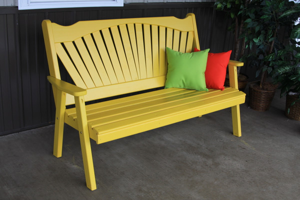 A&L Yellow Pine Fanback Garden Bench