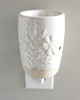 Plug-in melter, embossed white floral design, soy wax melts included