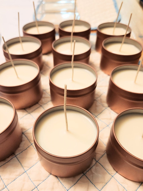 Travel tin soy candles, long burning