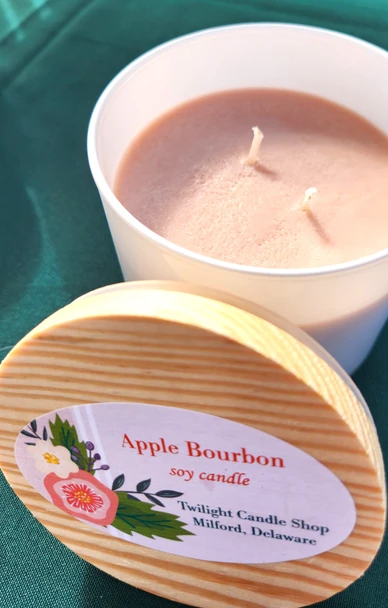 Apple Bourbon 2-wick soy candle
