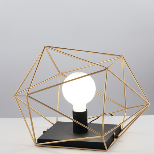 Lampada da tavolo ABRAXAS in metallo nera e oro 41x30x27 cm.