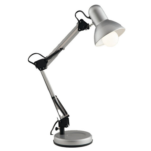 Lampada da lettura ARCHITETTO in metallo argento con braccio e diffusore orientabili Lampada da lettura ARCHITETTO in metallo argento con braccio e diffusore orientabili