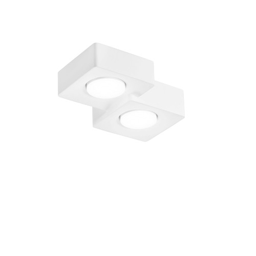 Plafoniera ATHEN quadrata in gesso verniciabile con due attacchi GX53 Plafoniera ATHEN quadrata in gesso verniciabile con due attacchi GX53