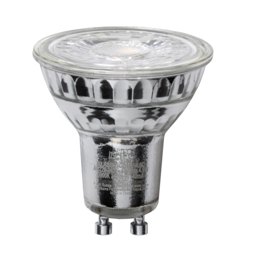 lampadina led gu10 vetro 4,9w 345lm 3000k 38° 50x54mm 15000h cri80