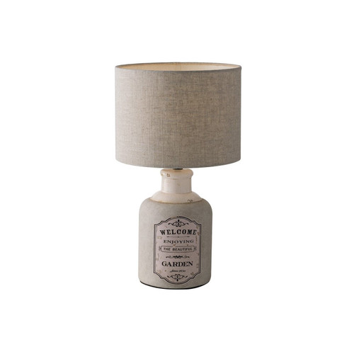 Lampada da tavolo FACTORY in ceramica con paralume in tessuto beige 54 cm. Lampada da tavolo FACTORY in ceramica con paralume in tessuto beige 54 cm.