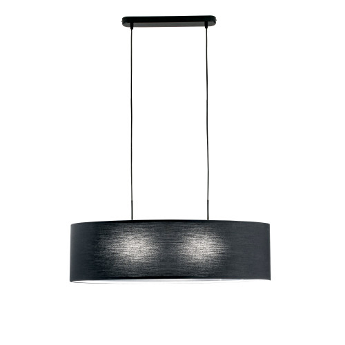 Sospensione CAPITAL in metallo con diffusore in tessuto nero 150x78 cm. Sospensione CAPITAL in metallo con diffusore in tessuto nero 150x78 cm.