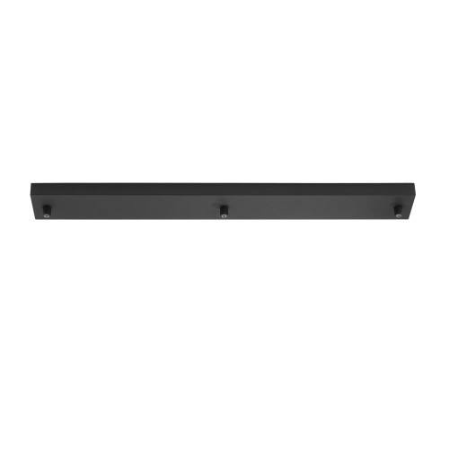 Rosone rettangolare per sospensione PIREX a tre luci in metallo nero 65x8 cm. Rosone rettangolare per sospensione PIREX a tre luci in metallo nero 65x8 cm.