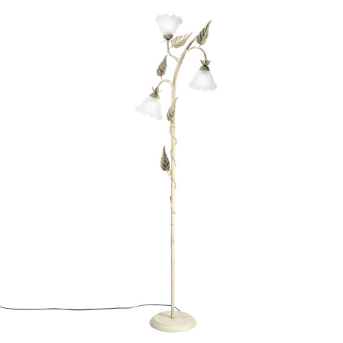 Piantana ISOTTA in metallo avorio e tre diffusori in vetro bianco 172 cm. Piantana ISOTTA in metallo avorio e tre diffusori in vetro bianco 172 cm.