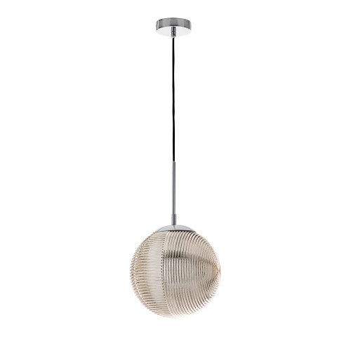 Lampadario a sospensione GREENWICH in vetro ondulato grigio Lampadario a sospensione GREENWICH in vetro ondulato grigio