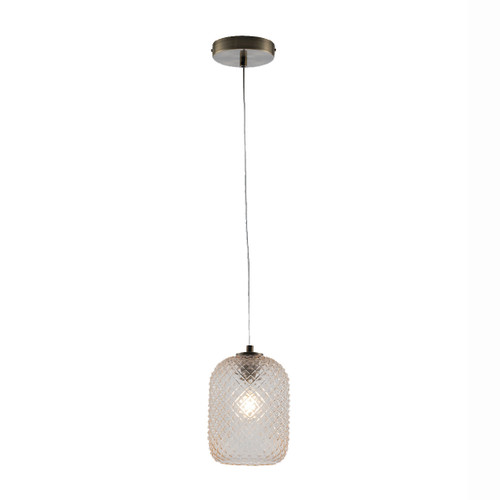 Sospensione ASHFORD in vetro ambrato 150x15 cm.