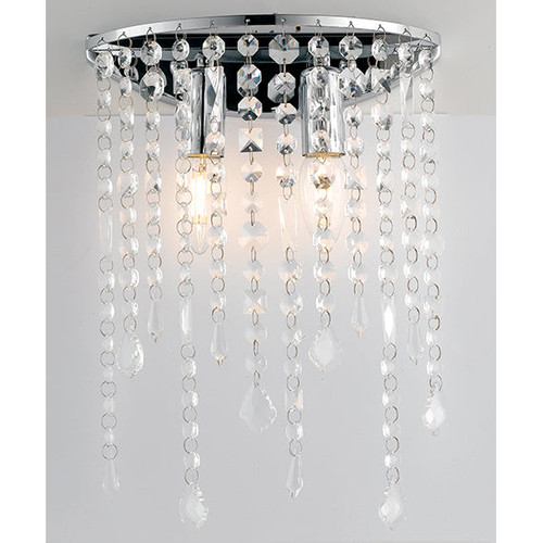 Applique BREEZE in metallo cromato con pendenti in cristallo