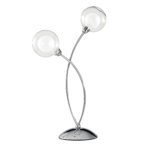 Lampada da tavolo BLOG in metallo cromato con diffusori in vetro Lampada da tavolo BLOG in metallo cromato con diffusori in vetro