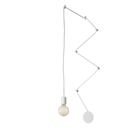 Plafoniera HABITAT con cavo bianco regolabile singolo punto luce Plafoniera HABITAT con cavo bianco regolabile singolo punto luce