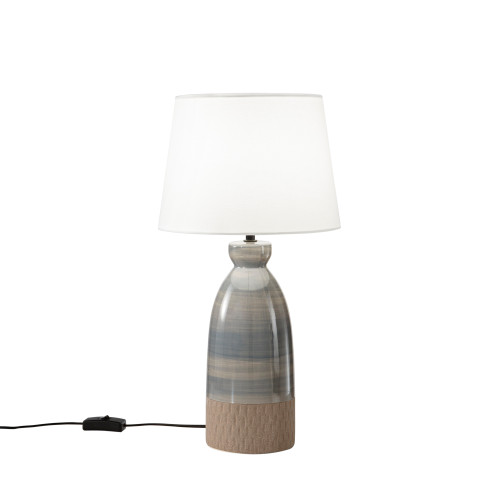 Lampada da tavolo NAVAJO in ceramica tortora con paralume in tessuto 49 cm. Lampada da tavolo NAVAJO in ceramica tortora con paralume in tessuto 49 cm.