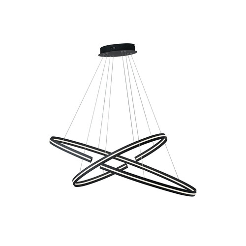 Sospensione LED CLARKE in alluminio nero 88W 4000K (luce naturale)