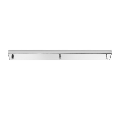Rosone rettangolare per sospensione PIREX a tre luci in metallo cromato 65x8 cm. Rosone rettangolare per sospensione PIREX a tre luci in metallo cromato 65x8 cm.