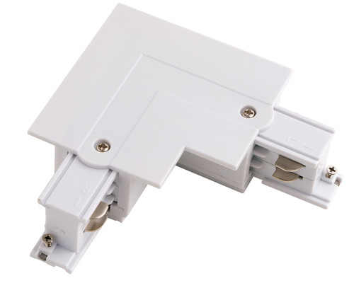 Connessione angolare destra bianca per binario trifase TRACK ad Faretto ad incasso