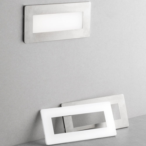 SEGNAPASSI LED A INCASSO BOLT BIANCO/NIKEL 5W 650LM(SA) 1.5W 180LM(SE) 5CCT IP65 181X47X81MM