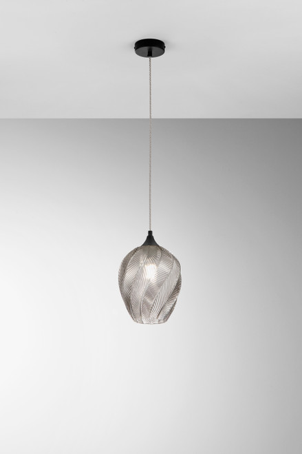 Sospensione MAJESTY grigio in vetro